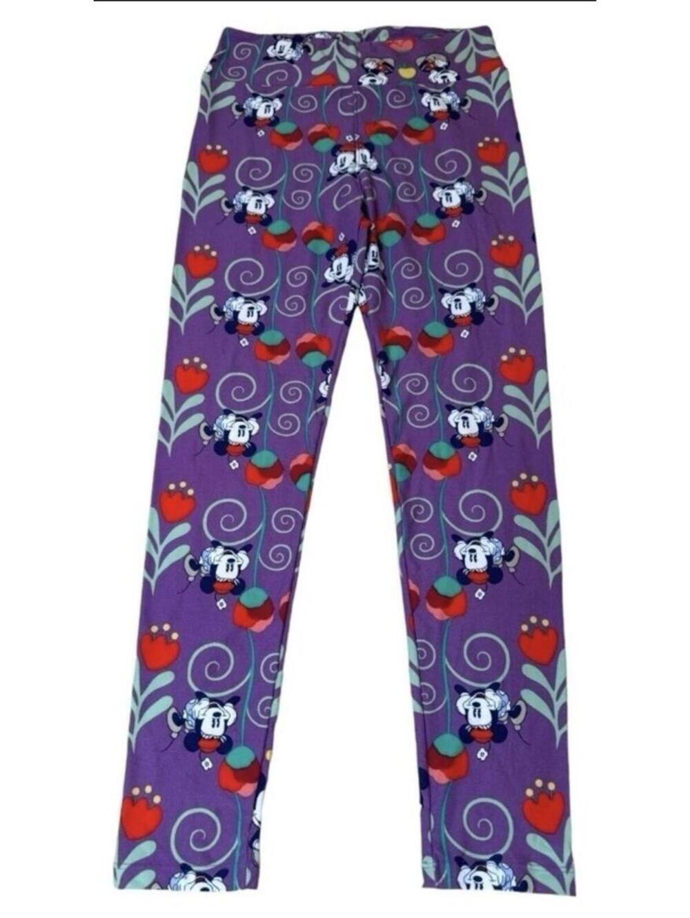 LuLaRoe One Size OS Disney Minnie & Mickey Mouse Leggings EUC
